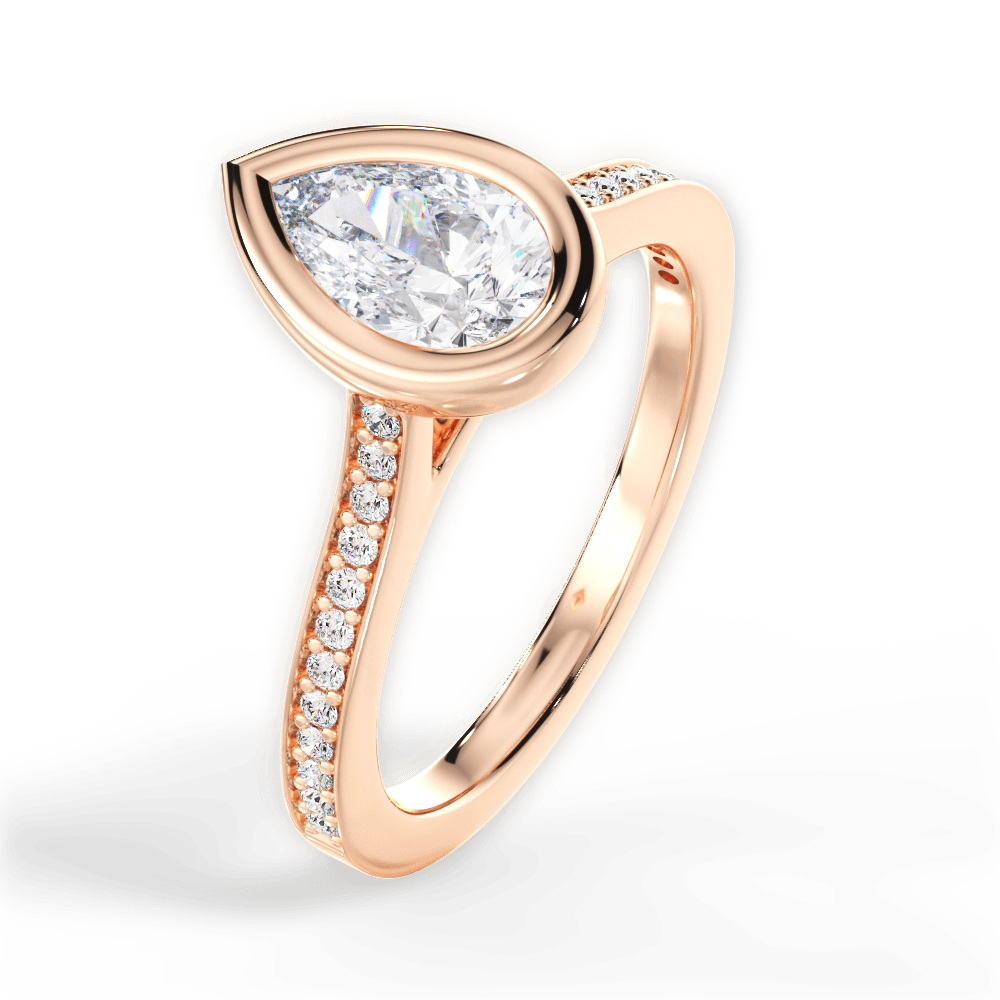 14kt Rose Gold/18kt Rose Gold/pear/side