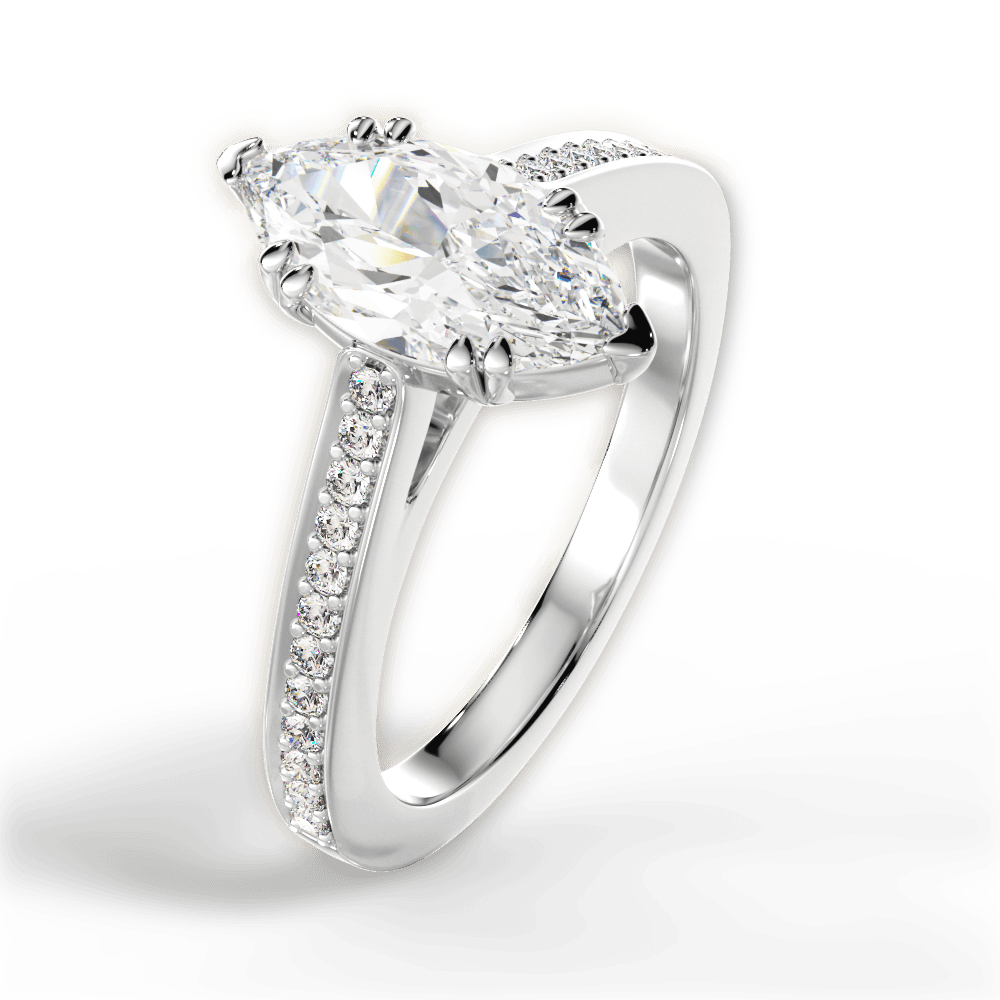 14kt White Gold/18kt White Gold/Platinum/marquise/side