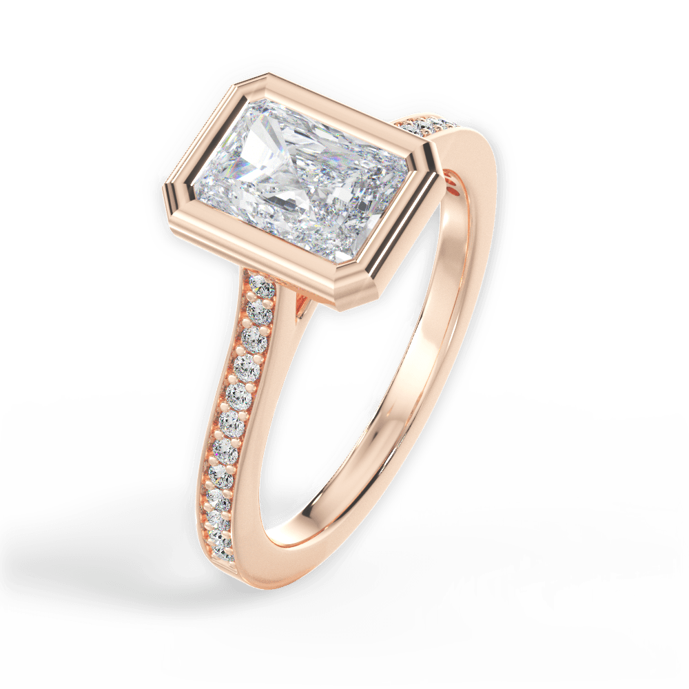 14kt Rose Gold/18kt Rose Gold/radiant/side
