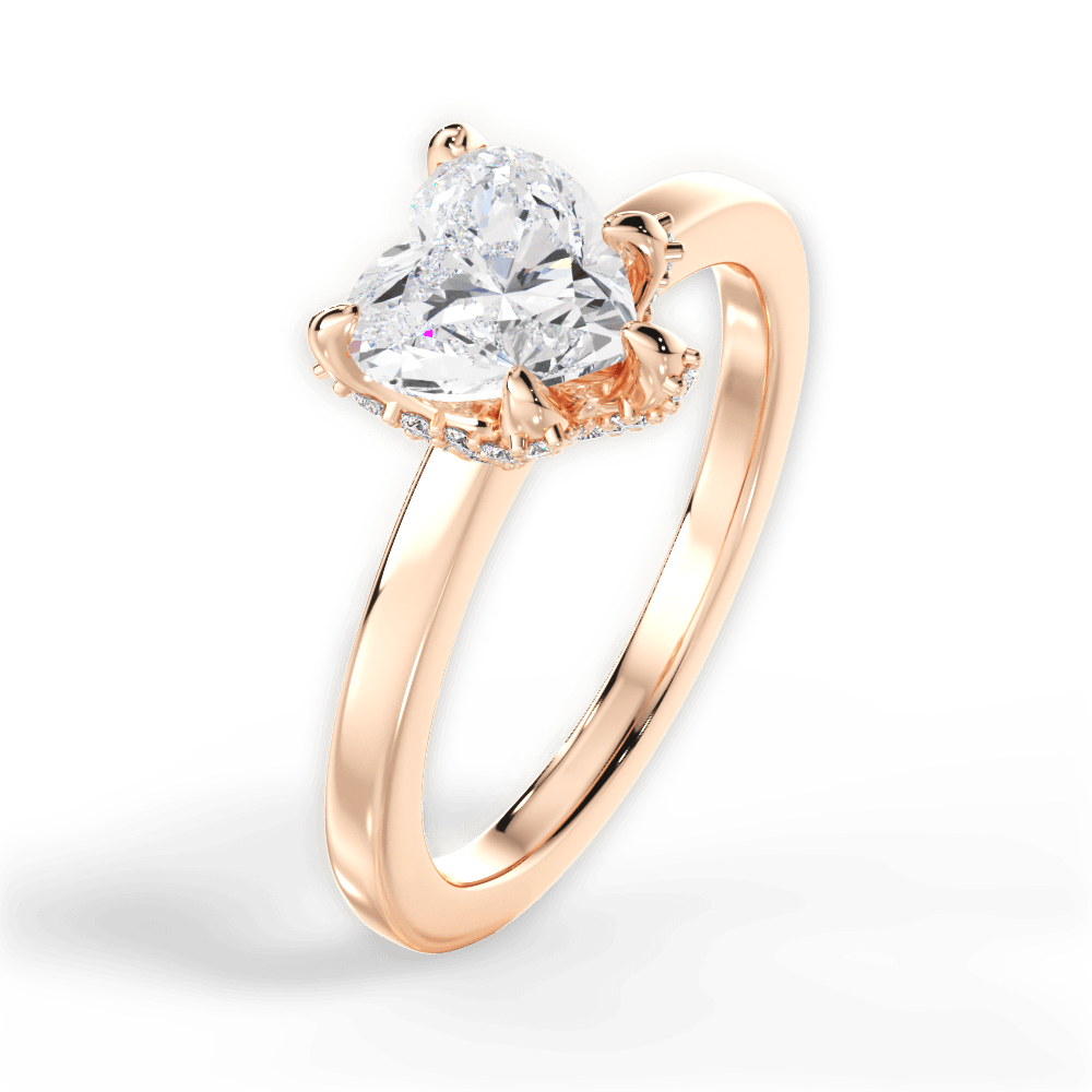 14kt Rose Gold/18kt Rose Gold/heart/side