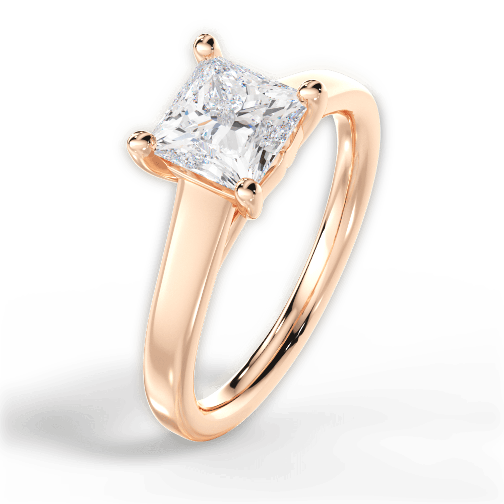 14kt Rose Gold/18kt Rose Gold/princess/side