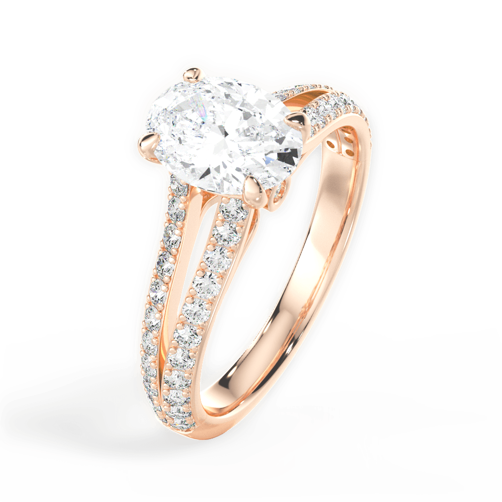 14kt Rose Gold/18kt Rose Gold/oval/side