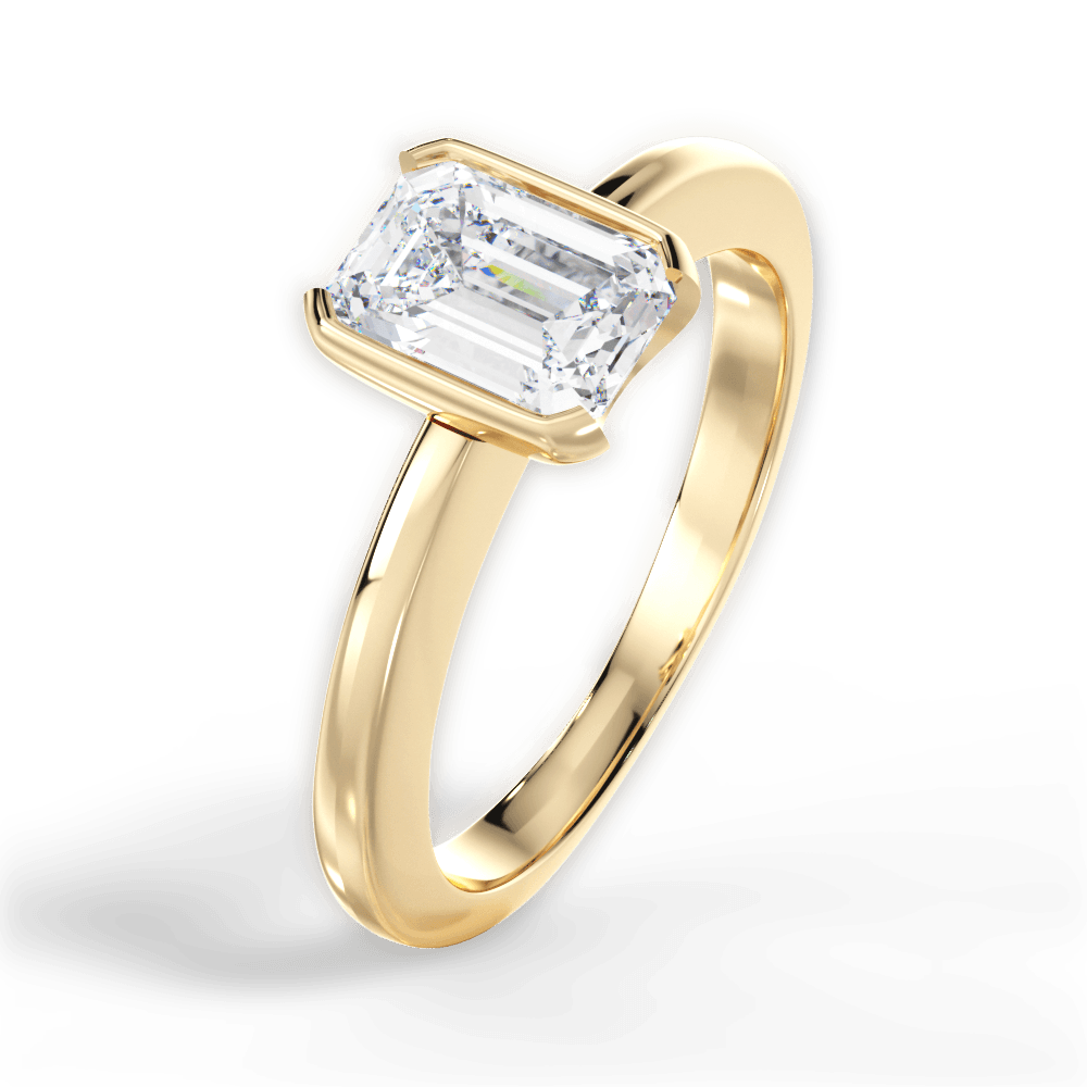 14kt Yellow Gold/18kt Yellow Gold/emerald/side