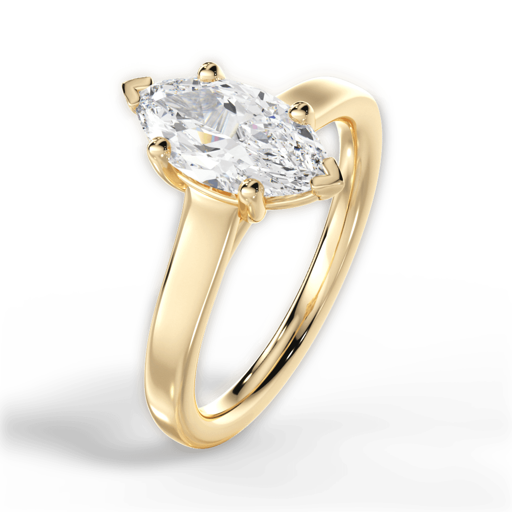 14kt Yellow Gold/18kt Yellow Gold/marquise/side