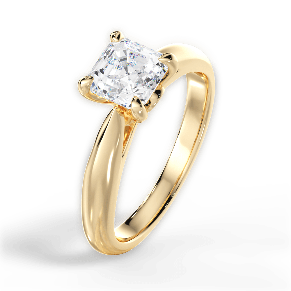 14kt Yellow Gold/18kt Yellow Gold/asscher/side