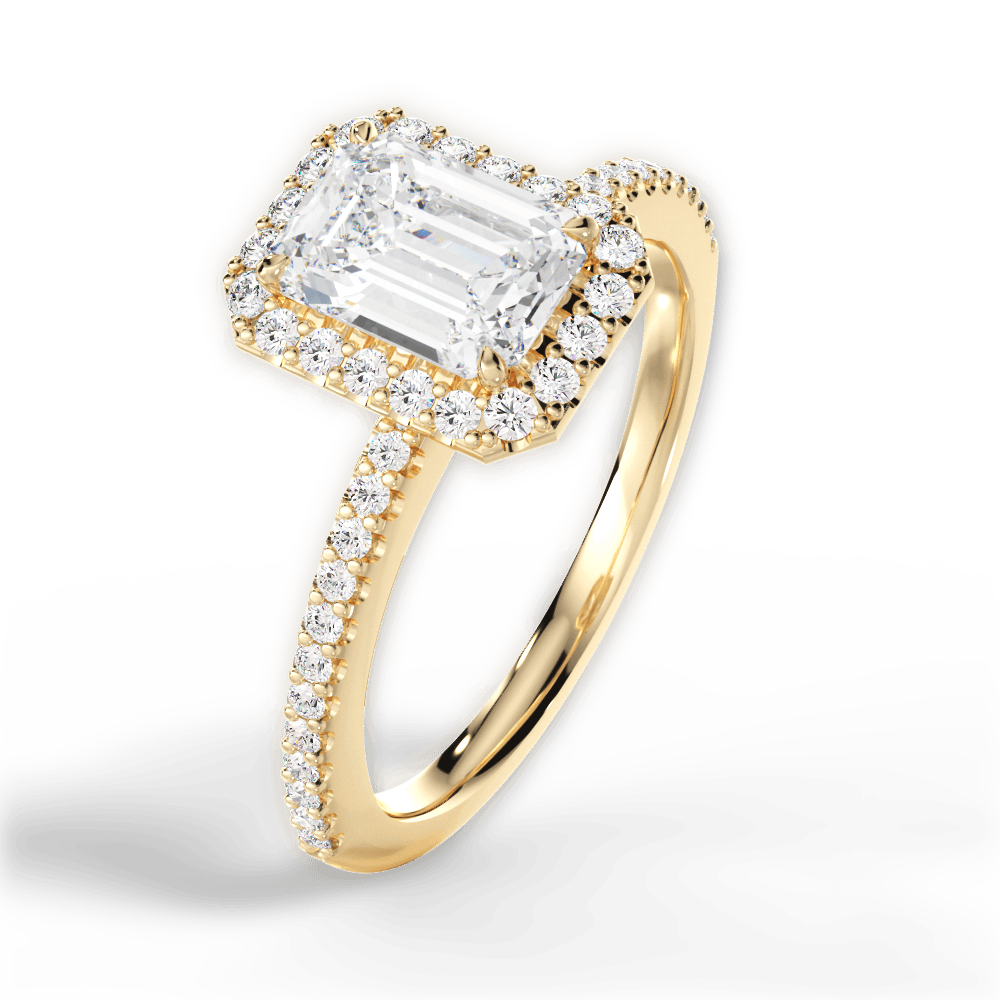 14kt Yellow Gold/18kt Yellow Gold/emerald/side