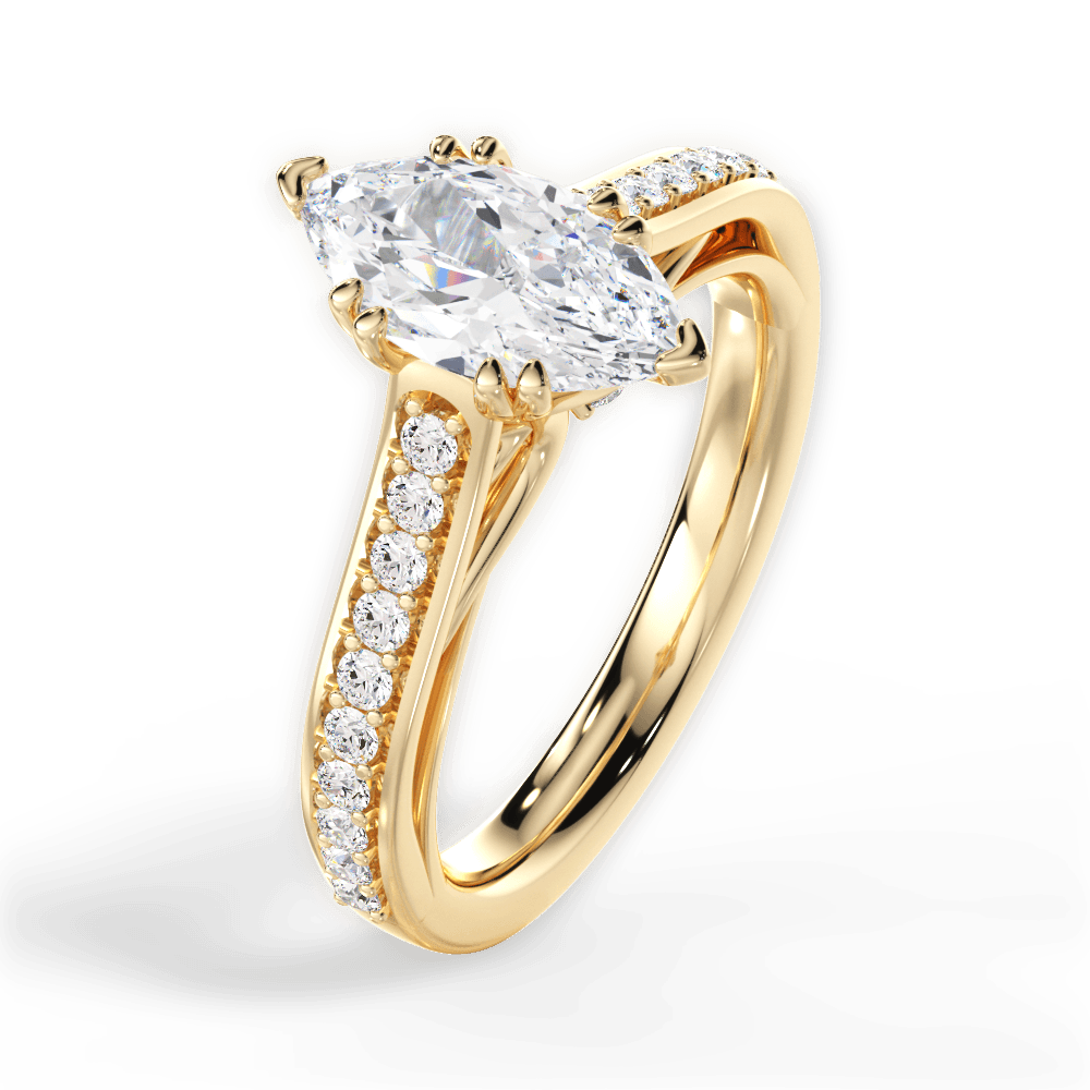 14kt Yellow Gold/18kt Yellow Gold/marquise/side