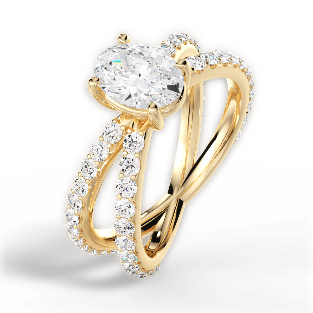 14kt Yellow Gold/18kt Yellow Gold/oval/side