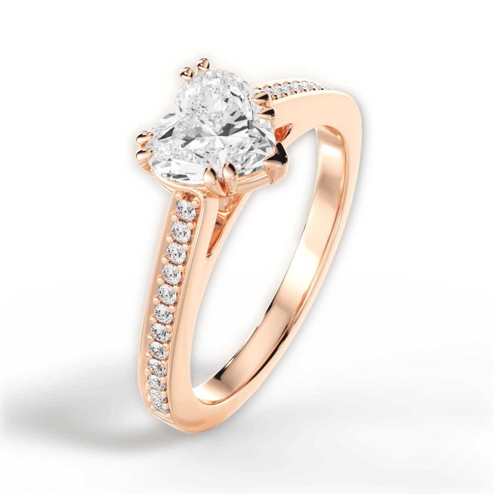 14kt Rose Gold/18kt Rose Gold/heart/side