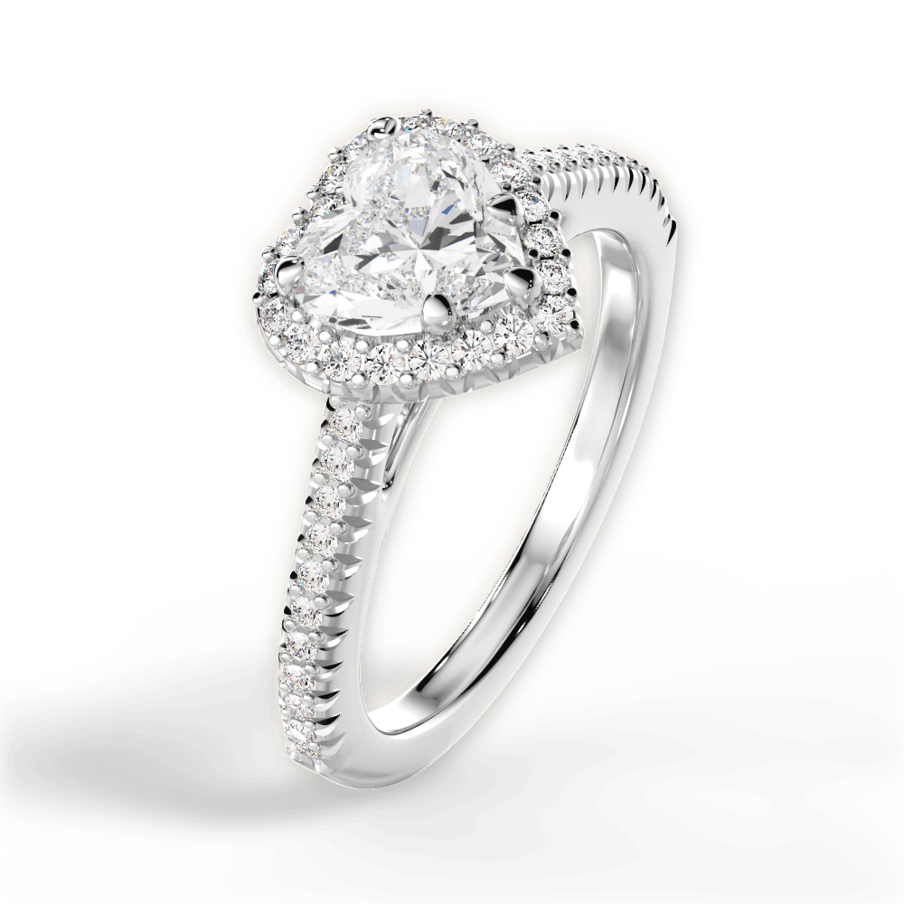 14kt White Gold/18kt White Gold/Platinum/heart/side