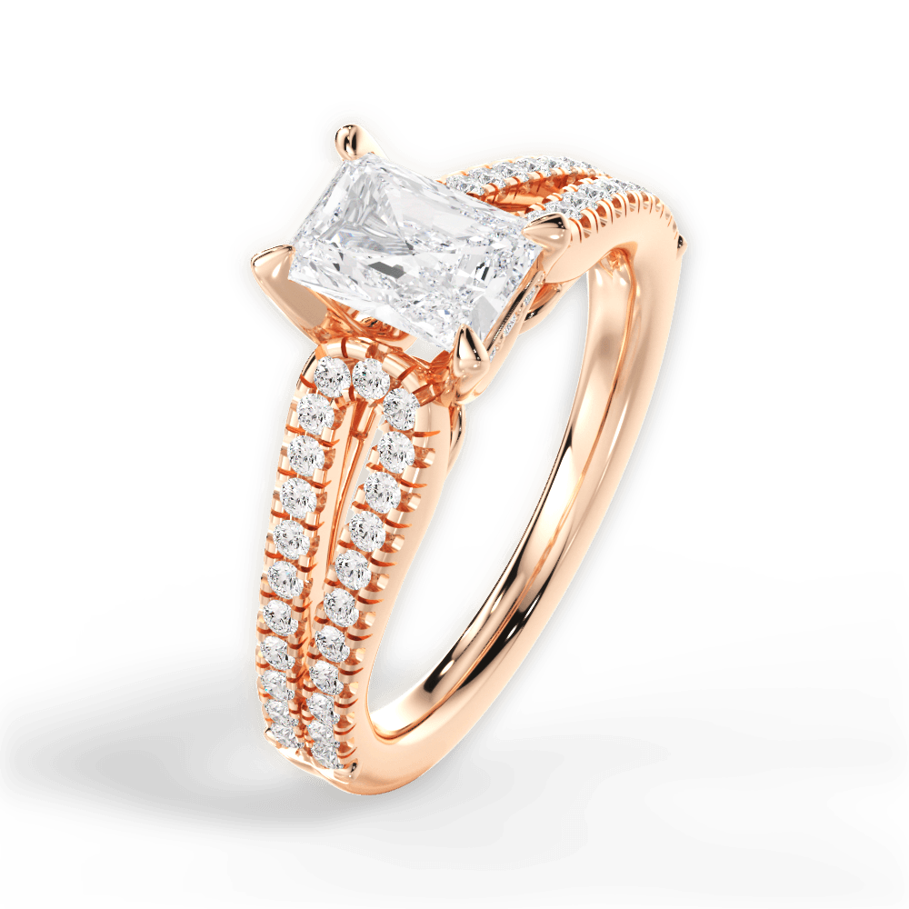 14kt Rose Gold/18kt Rose Gold/radiant/side