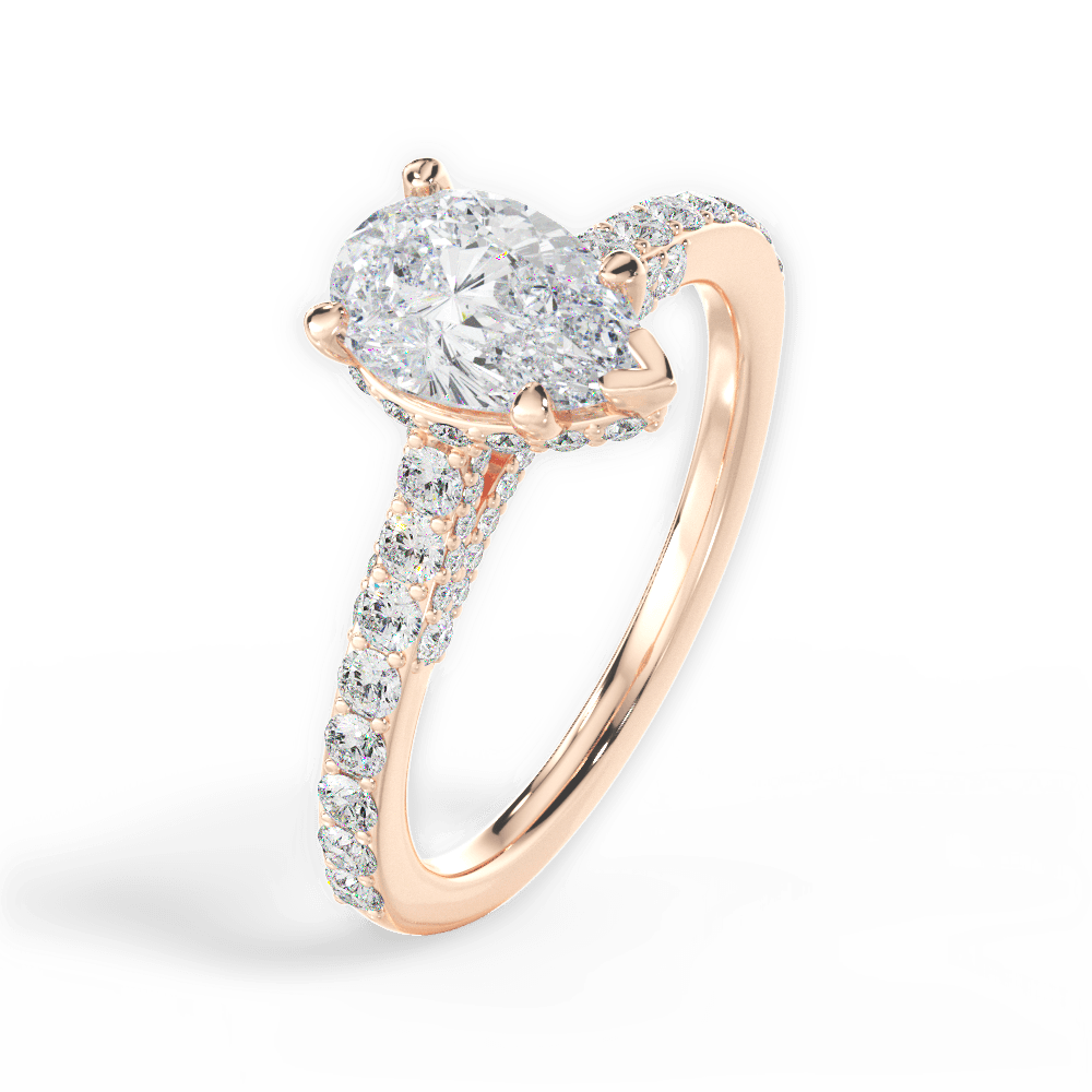 14kt Rose Gold/18kt Rose Gold/pear/side
