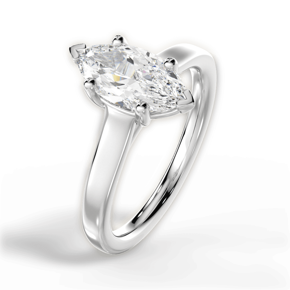 14kt White Gold/18kt White Gold/Platinum/marquise/side