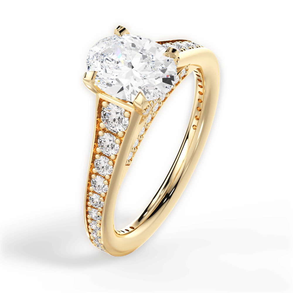 14kt Yellow Gold/18kt Yellow Gold/oval/side