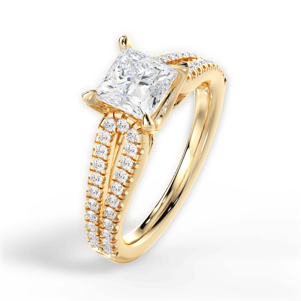 14kt Yellow Gold/18kt Yellow Gold/princess/side