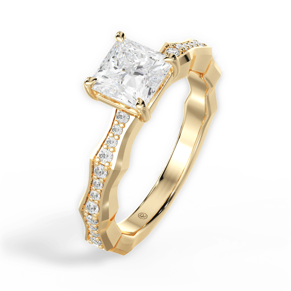 14kt Yellow Gold/18kt Yellow Gold/princess/side