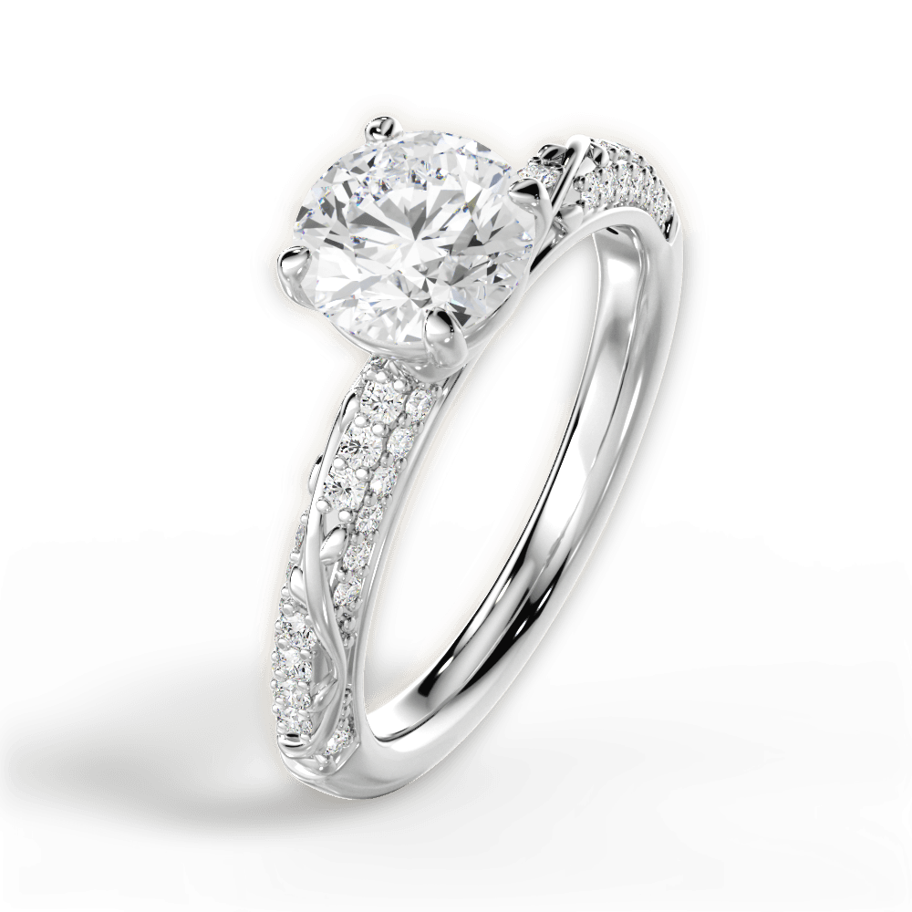 14kt White Gold/18kt White Gold/Platinum/round/side