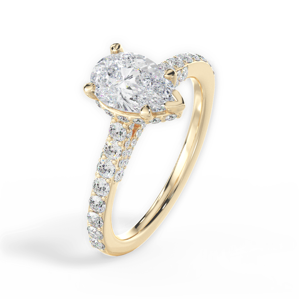 14kt Yellow Gold/18kt Yellow Gold/pear/side