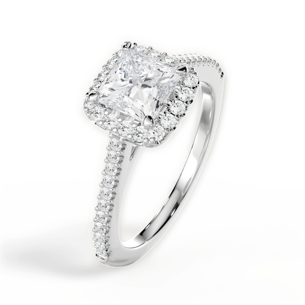 14kt White Gold/18kt White Gold/Platinum/princess/side