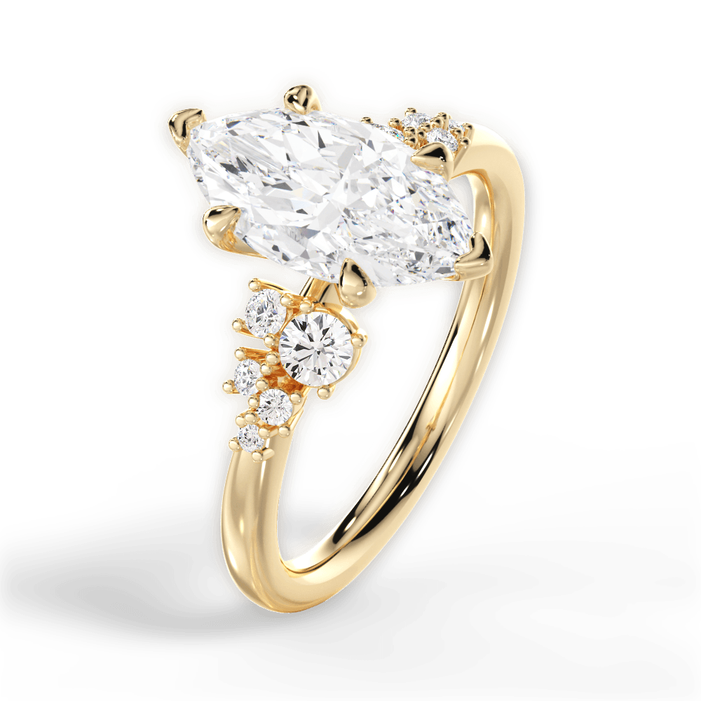 14kt Yellow Gold/18kt Yellow Gold/marquise/side