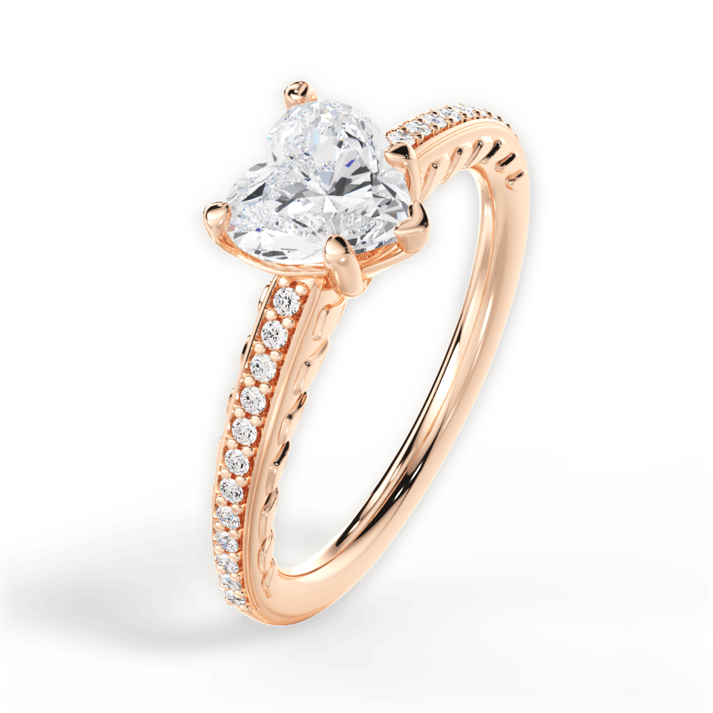 14kt Rose Gold/18kt Rose Gold/heart/side