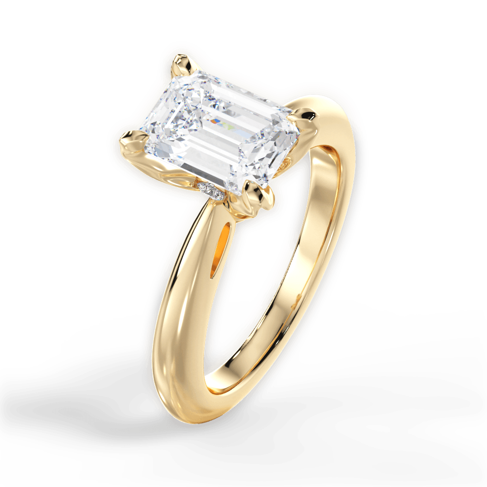 14kt Yellow Gold/18kt Yellow Gold/emerald/side