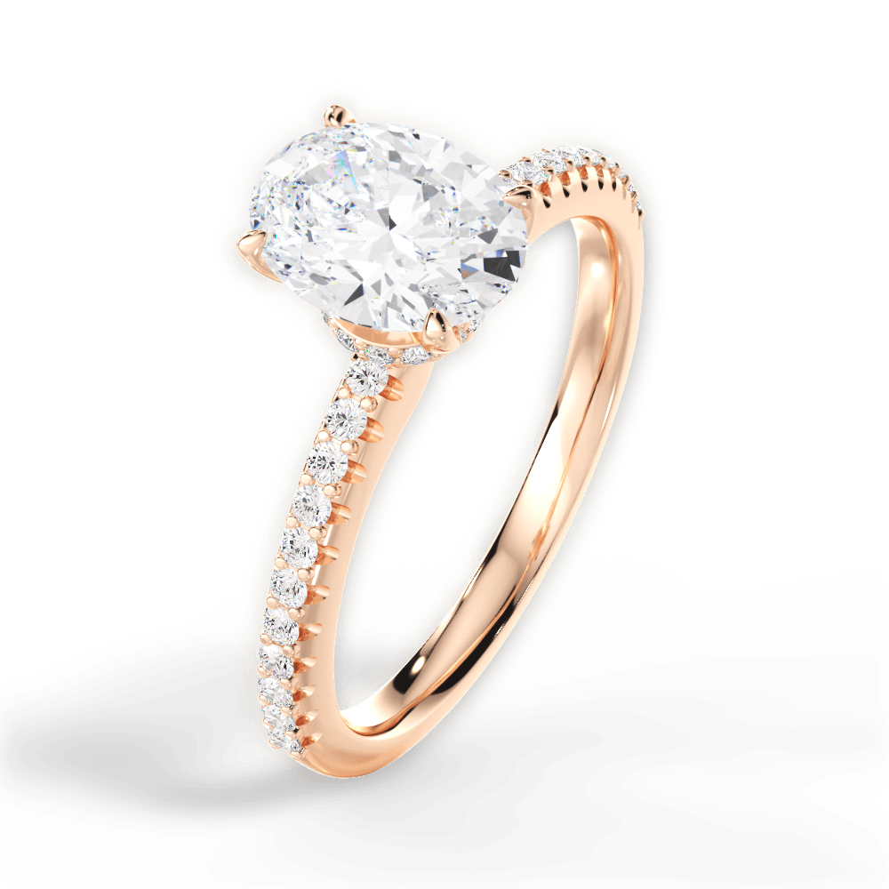 14kt Rose Gold/18kt Rose Gold/oval/side