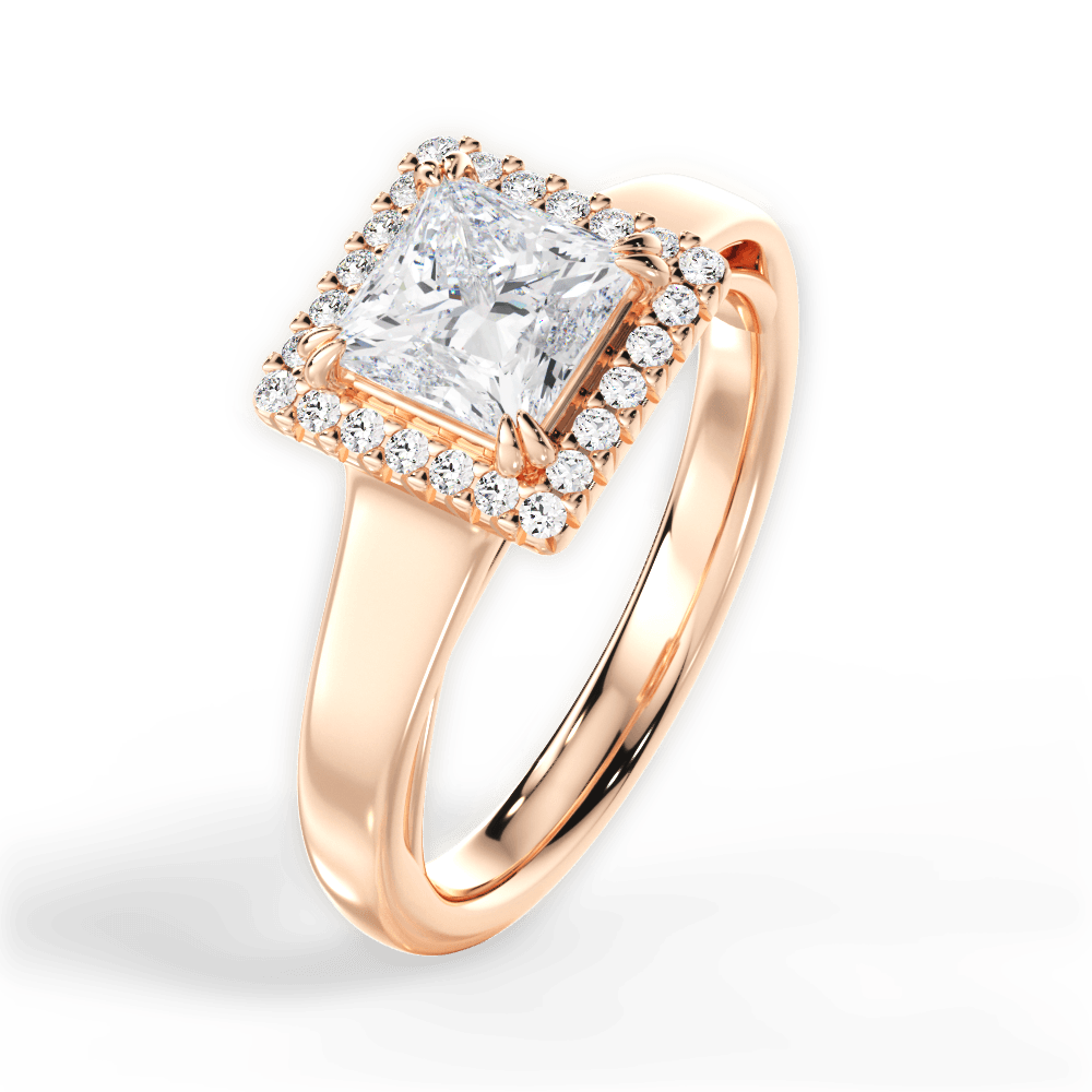 14kt Rose Gold/18kt Rose Gold/princess/side