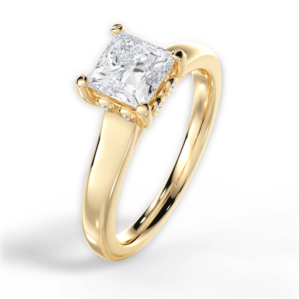 14kt Yellow Gold/18kt Yellow Gold/princess/side