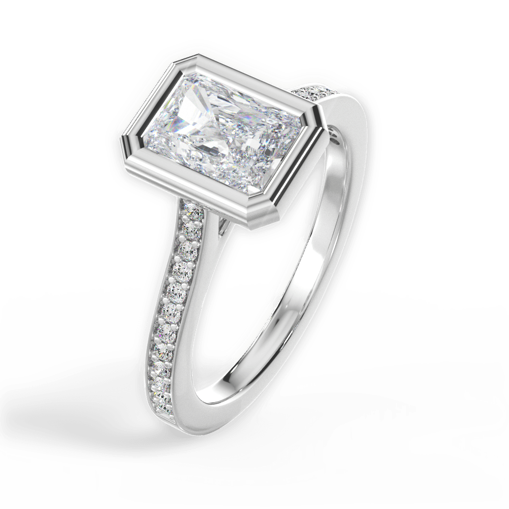 14kt White Gold/18kt White Gold/Platinum/radiant/side