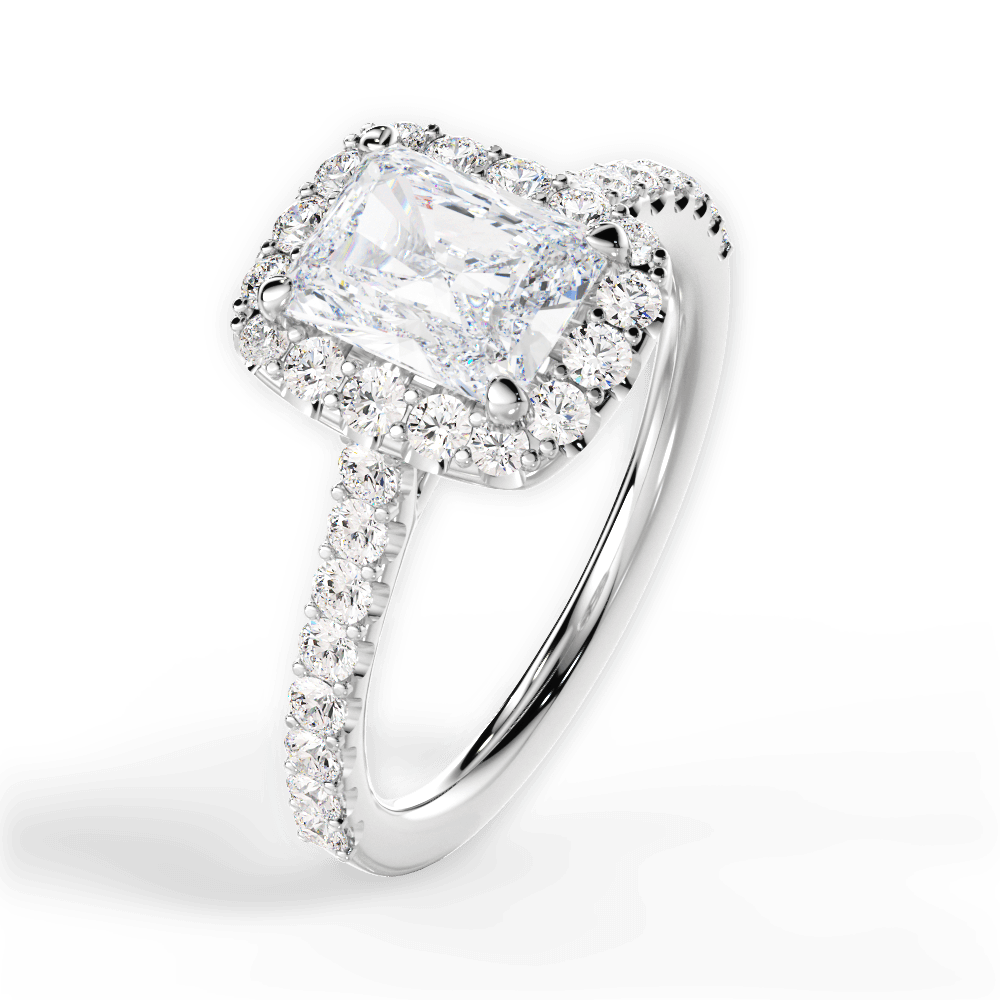 14kt White Gold/18kt White Gold/Platinum/radiant/side