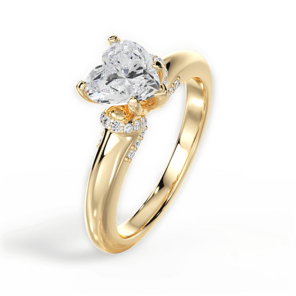 14kt Yellow Gold/18kt Yellow Gold/heart/side