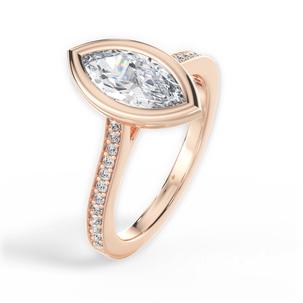 14kt Rose Gold/18kt Rose Gold/marquise/side