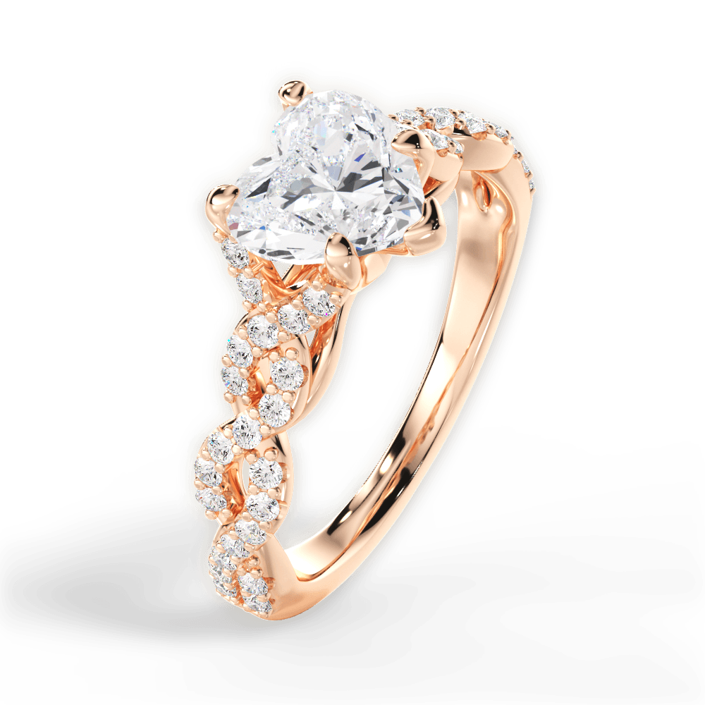 14kt Rose Gold/18kt Rose Gold/heart/side