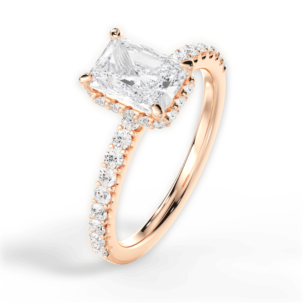 14kt Rose Gold/18kt Rose Gold/radiant/side