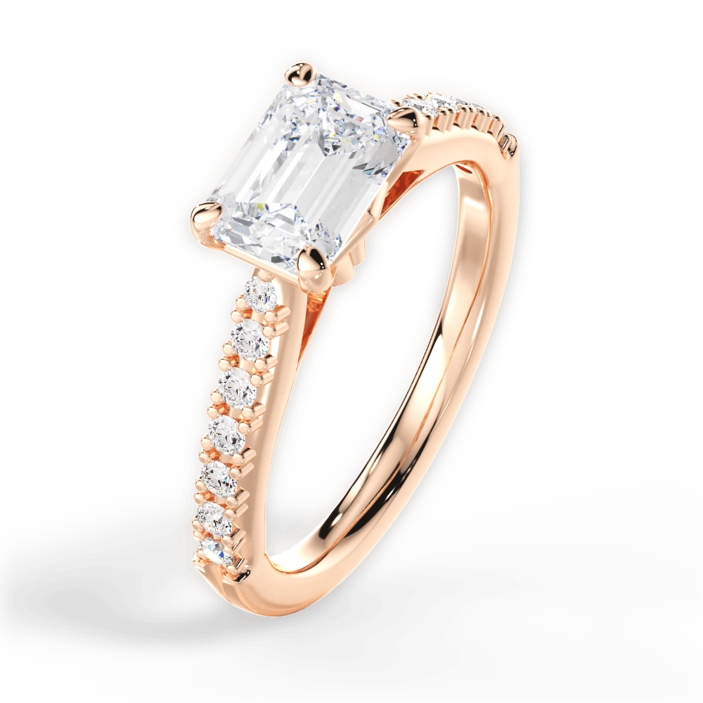 14kt Rose Gold/18kt Rose Gold/emerald/side