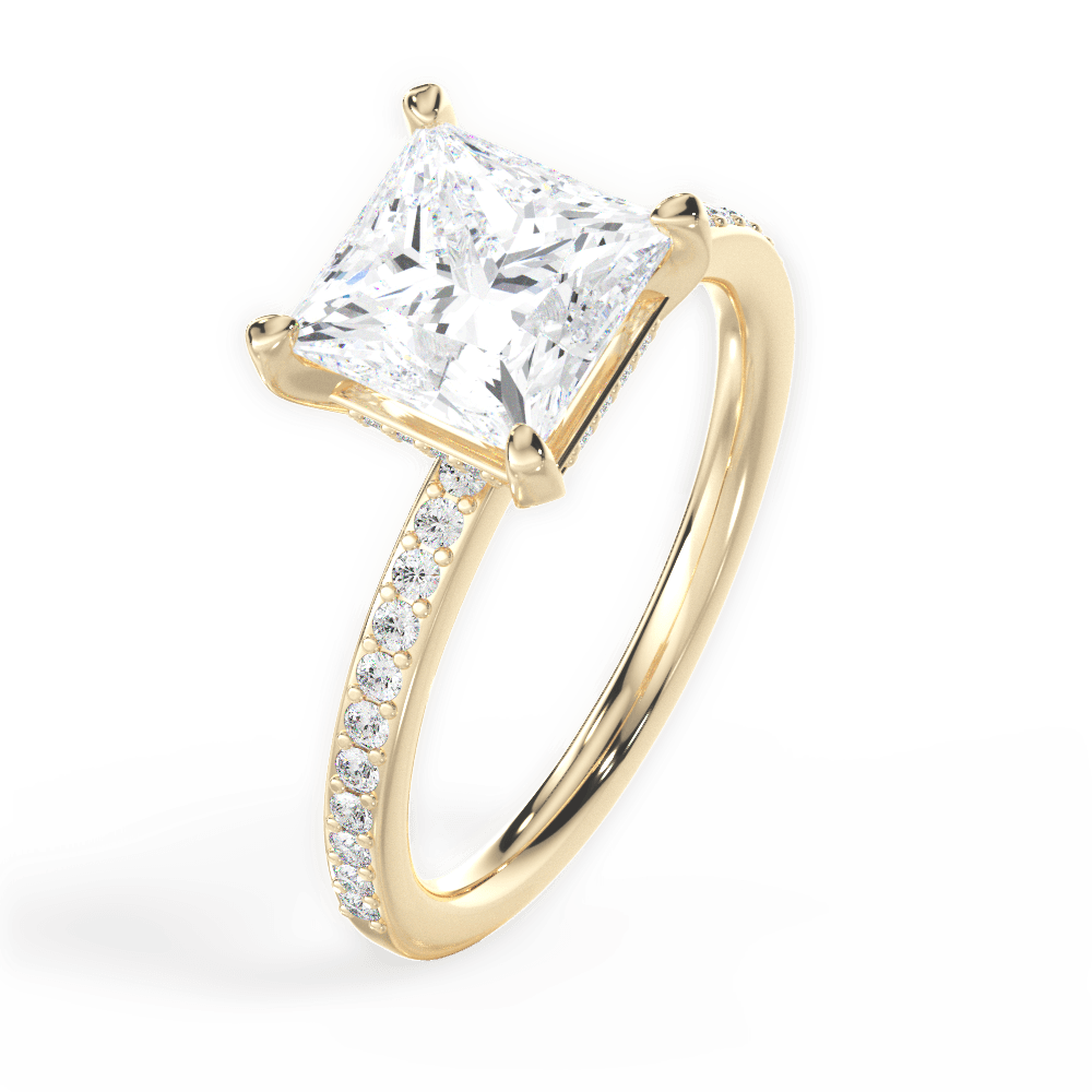 14kt Yellow Gold/18kt Yellow Gold/princess/side