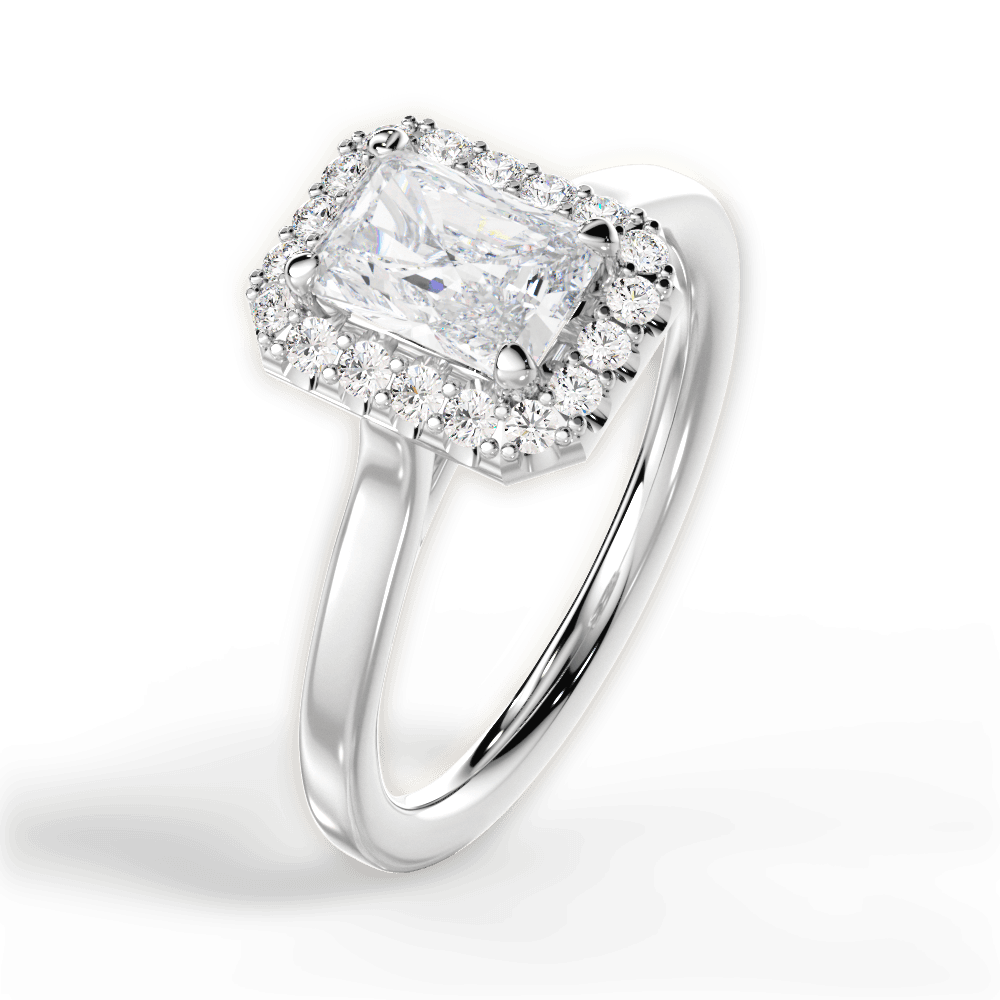 14kt White Gold/18kt White Gold/Platinum/radiant/side