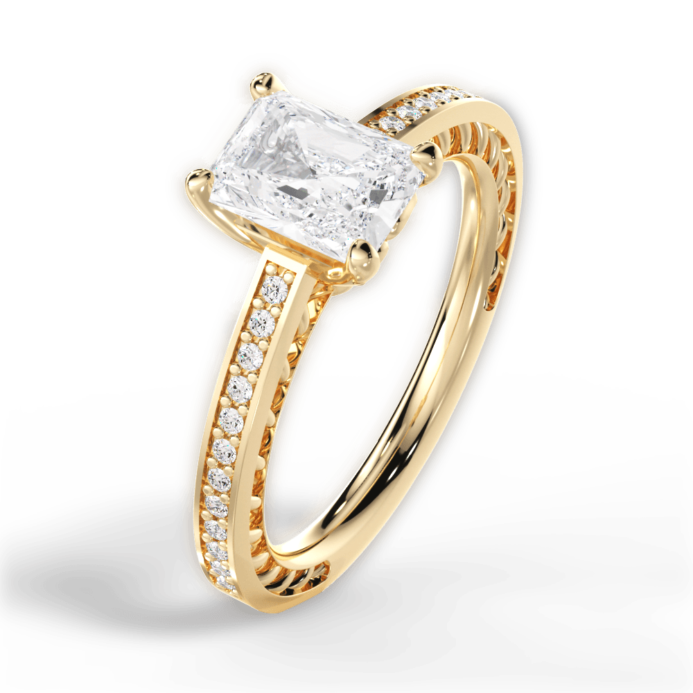 14kt Yellow Gold/18kt Yellow Gold/radiant/side