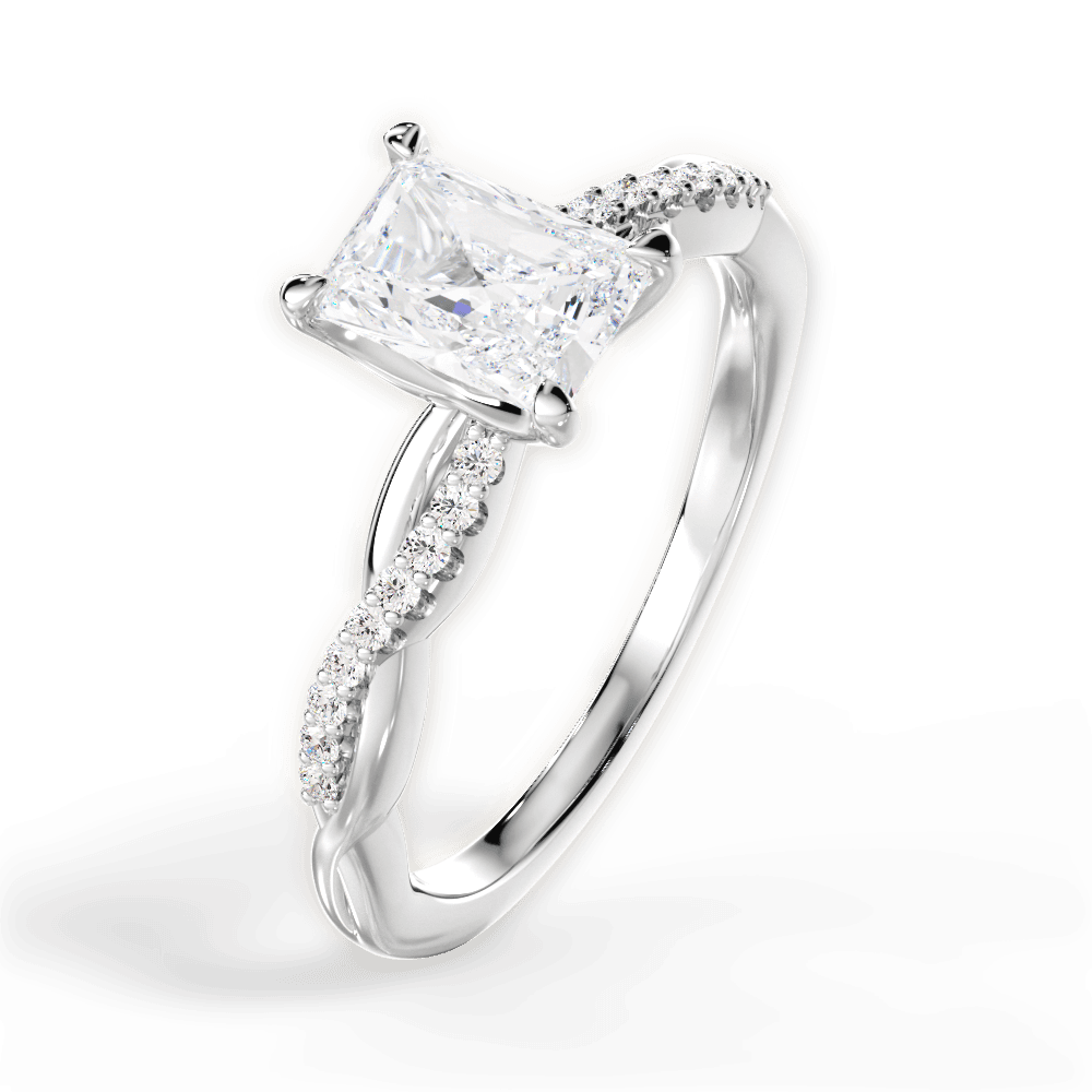 14kt White Gold/18kt White Gold/Platinum/radiant/side