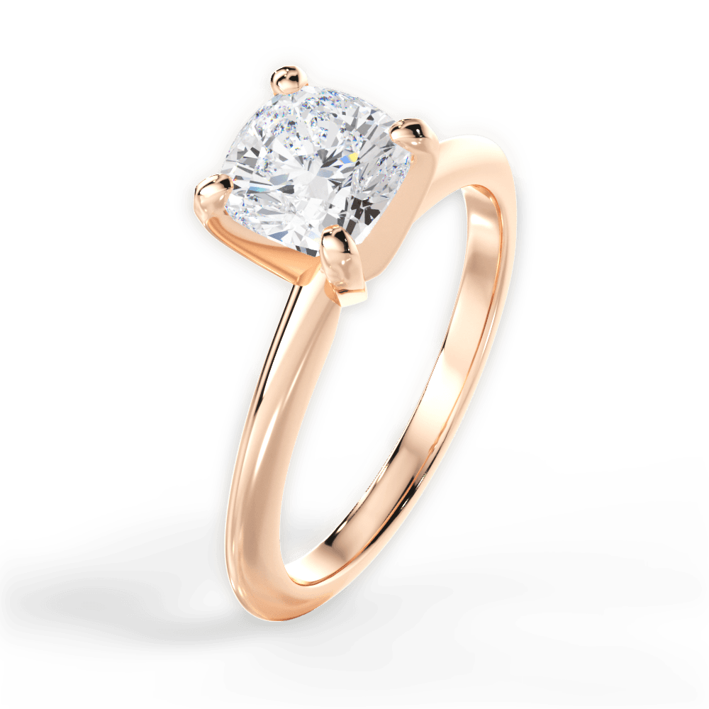 14kt Rose Gold/18kt Rose Gold/cushion/side