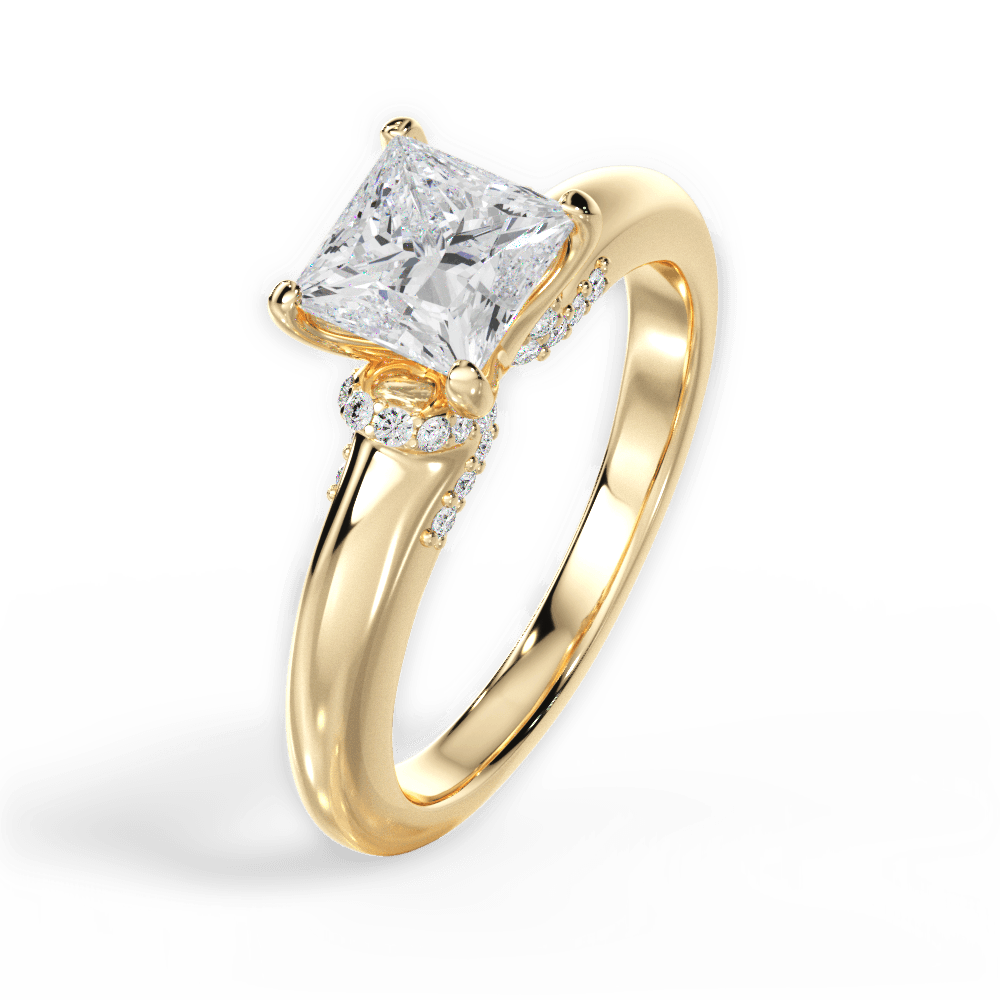 14kt Yellow Gold/18kt Yellow Gold/princess/side