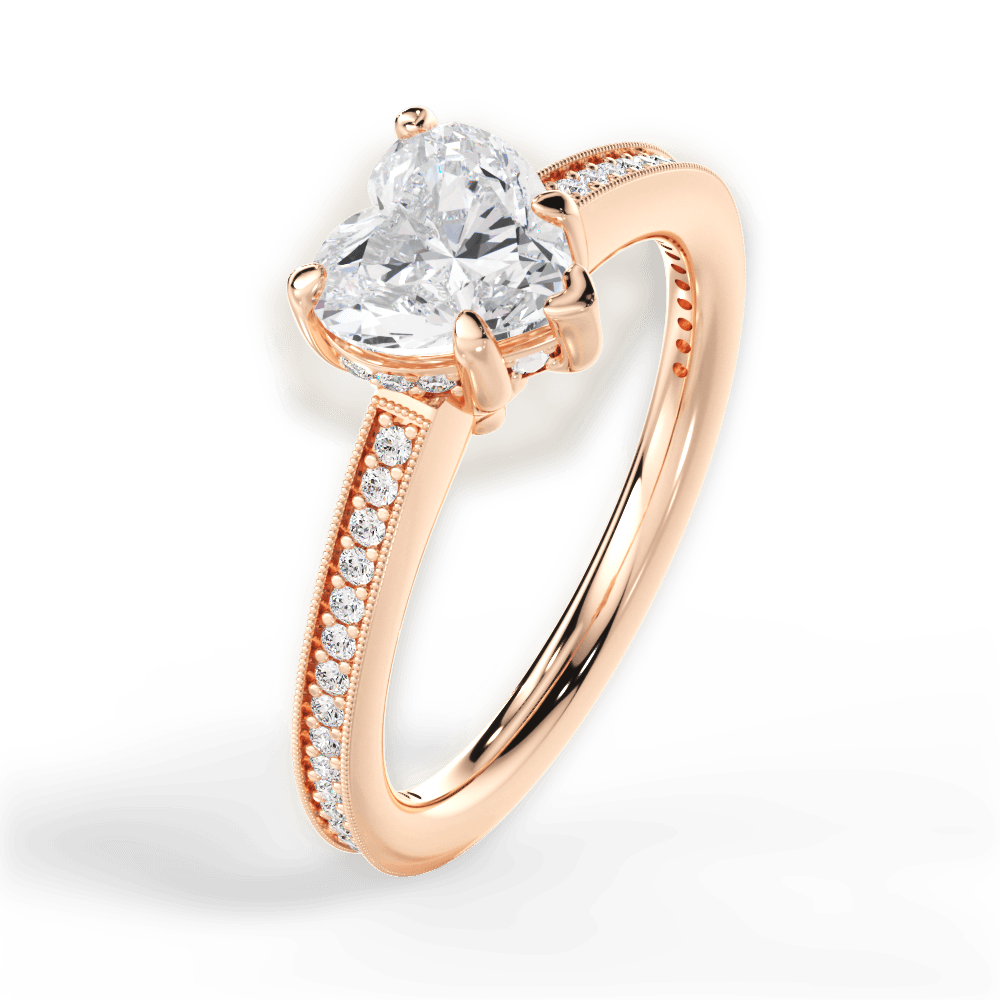 14kt Rose Gold/18kt Rose Gold/heart/side