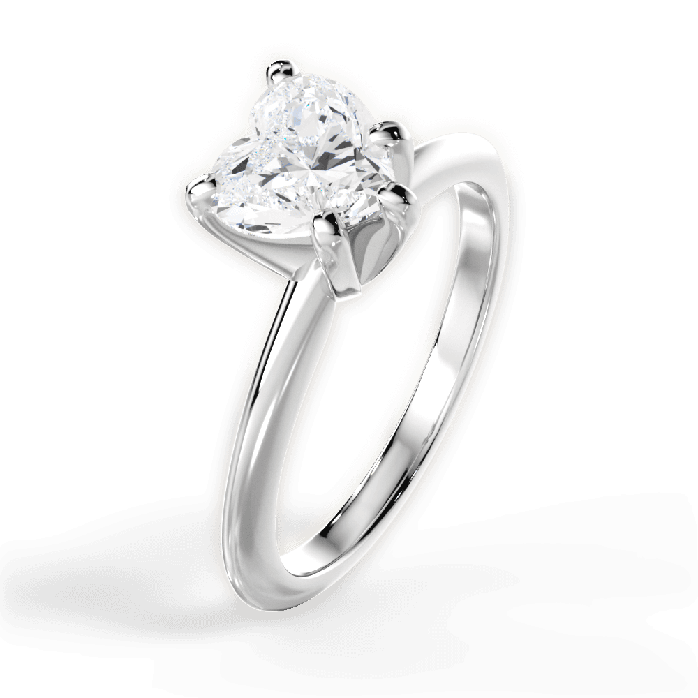 14kt White Gold/18kt White Gold/Platinum/heart/side