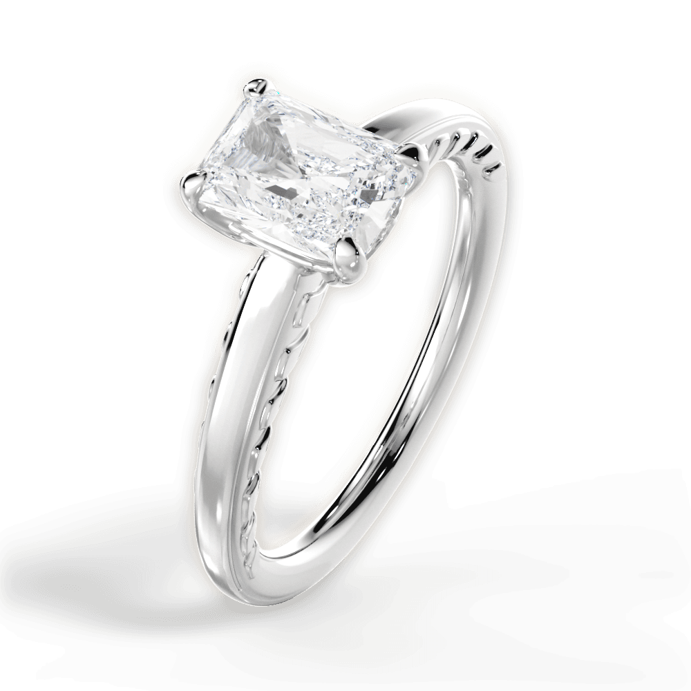 14kt White Gold/18kt White Gold/Platinum/radiant/side