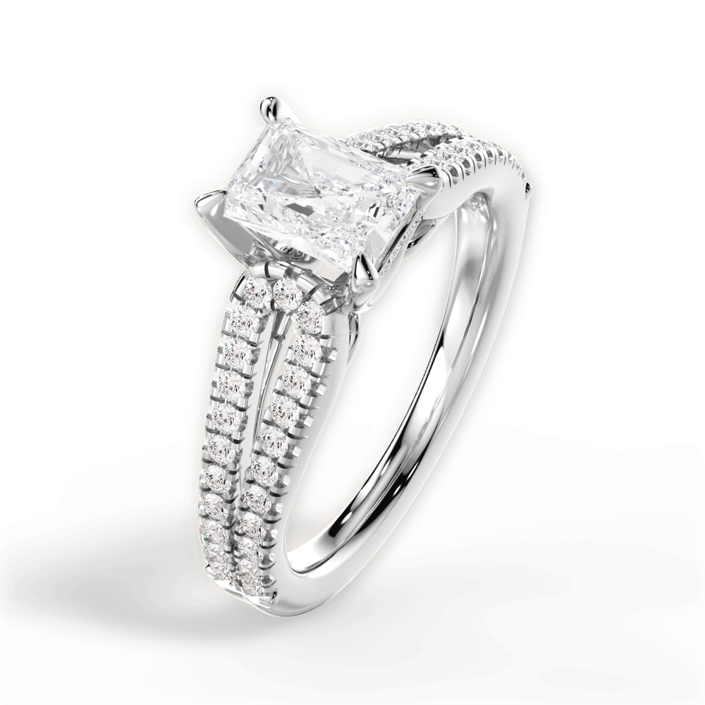 14kt White Gold/18kt White Gold/Platinum/radiant/side