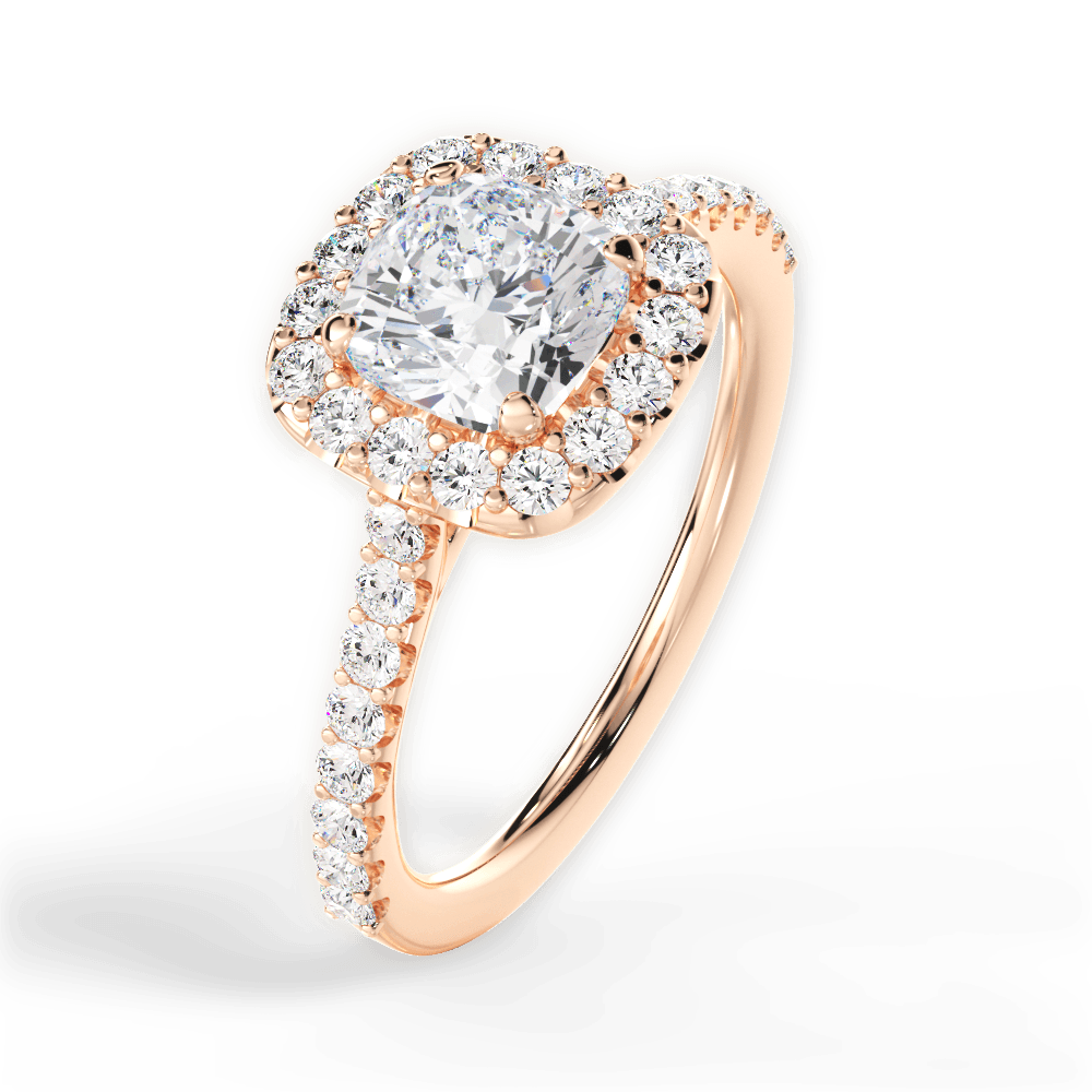 14kt Rose Gold/18kt Rose Gold/cushion/side