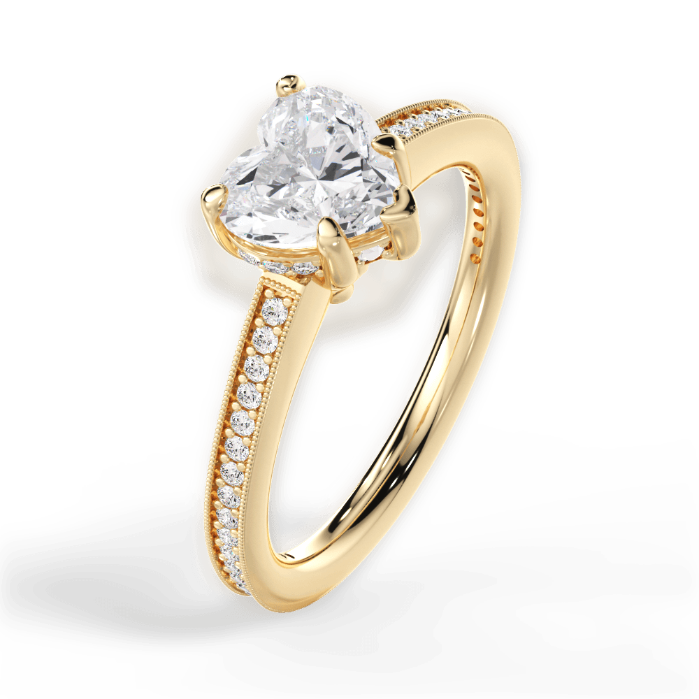 14kt Yellow Gold/18kt Yellow Gold/heart/side
