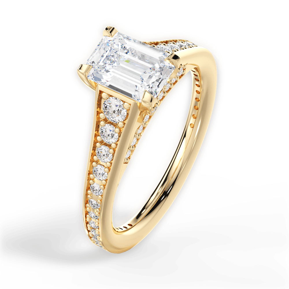 14kt Yellow Gold/18kt Yellow Gold/emerald/side