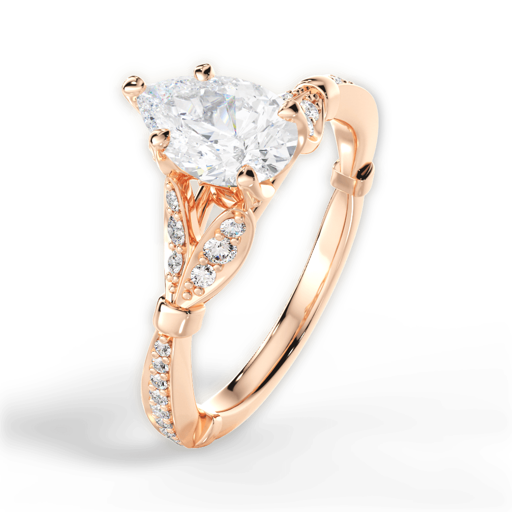 14kt Rose Gold/18kt Rose Gold/pear/side